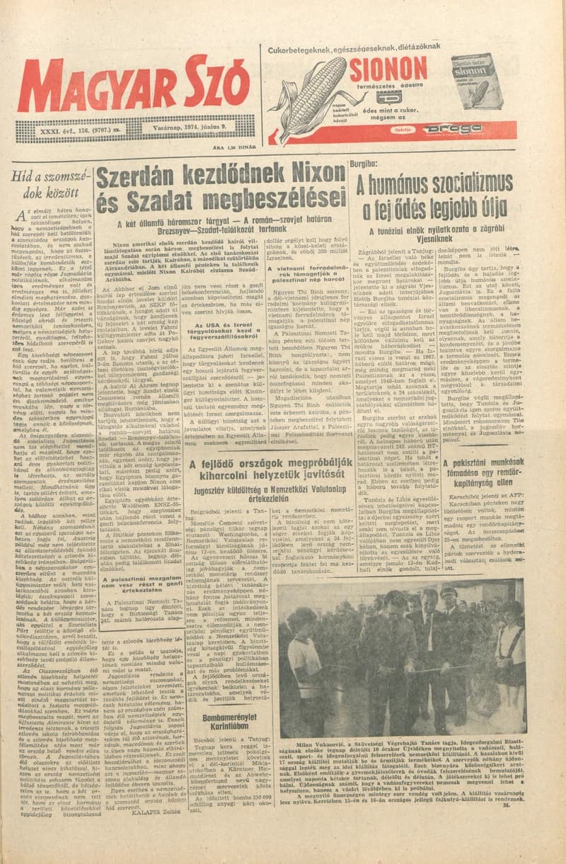 Magyar Szó, 31. évf. 1974. június 9. 156. sz. 1–32. oldal