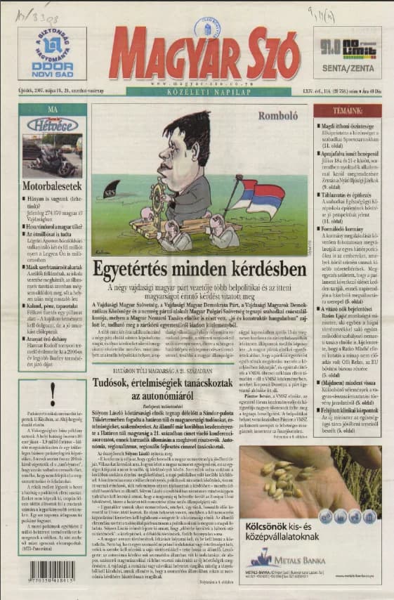 Magyar Szó, 64. évf. 2007. május 19. – 20. 114. sz. 1–32. oldal