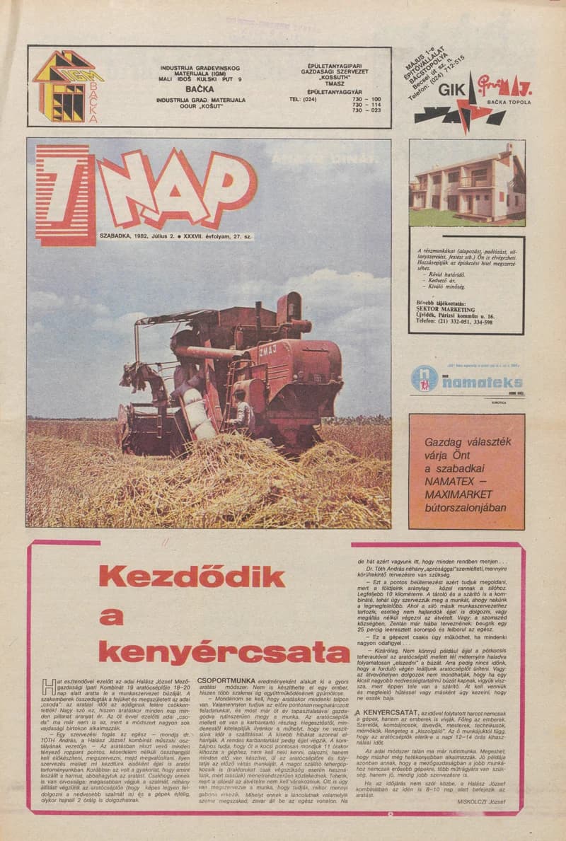 7 Nap, 37. évf. 1982. július 2. 27. sz. 1–16. oldal