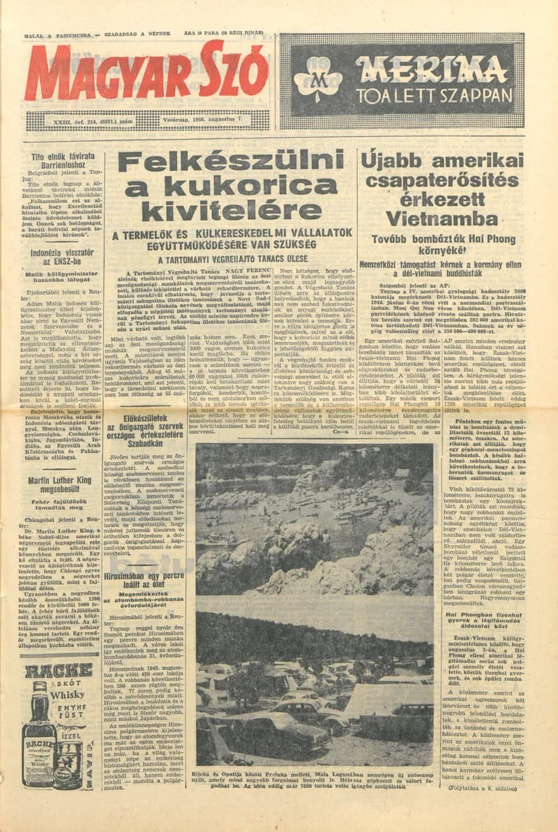 Magyar Szó, 23. évf. 1966. augusztus 7. 214. sz.