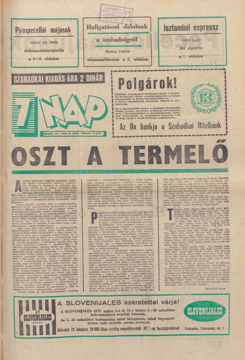 7 Nap, 30. évf. 1975. május 16. 19. sz. 1–32. oldal