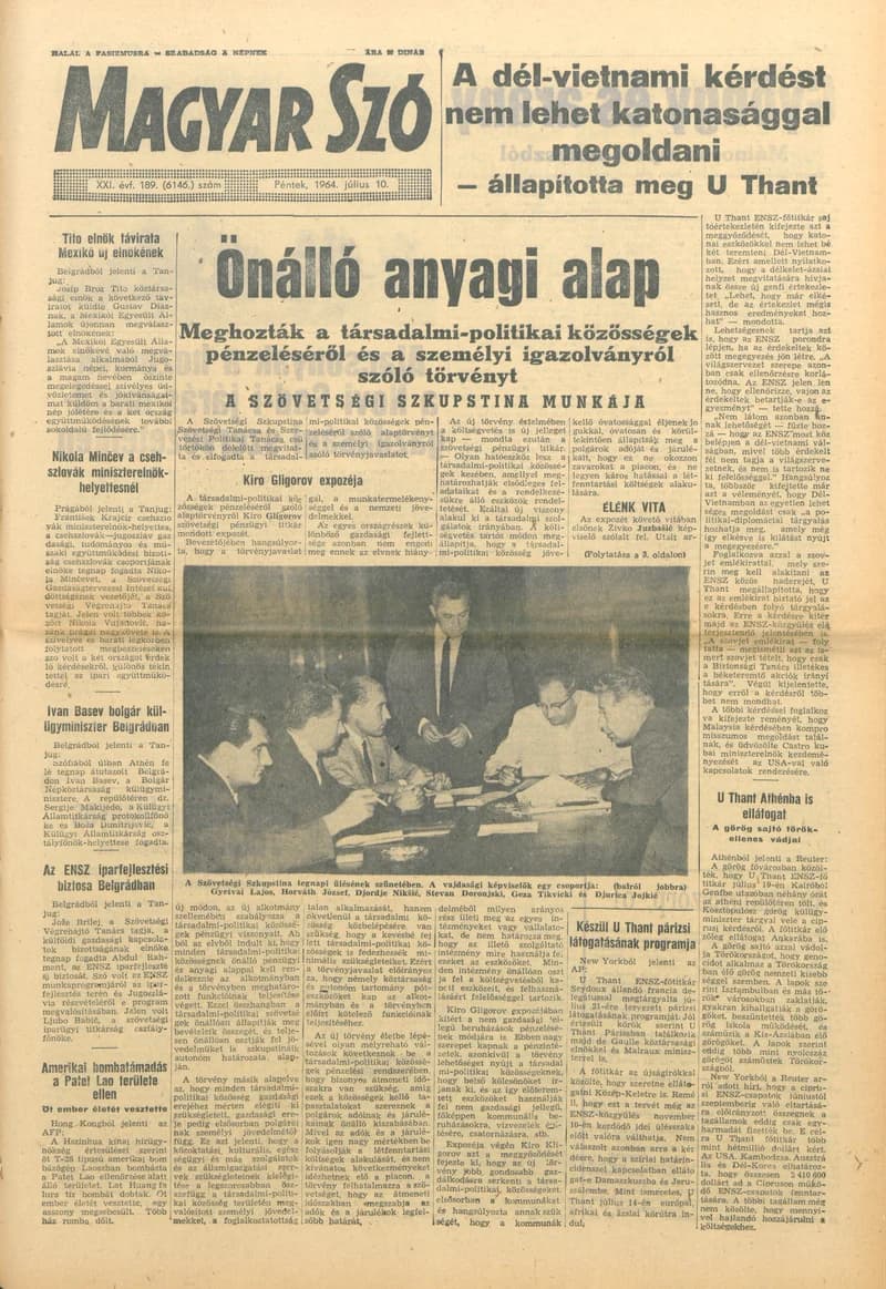 Magyar Szó, 21. évf. 1964. július 10. 189. sz. 1–12. oldal
