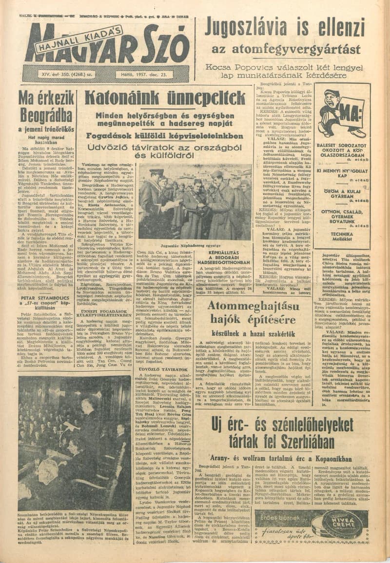 Magyar Szó, 14. évf. 1957. december 23. 350. sz. 1–12. oldal