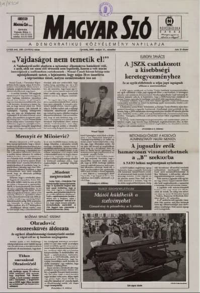 Magyar Szó, 58. évf. 2001. május 12. 108. sz. 1–16. oldal