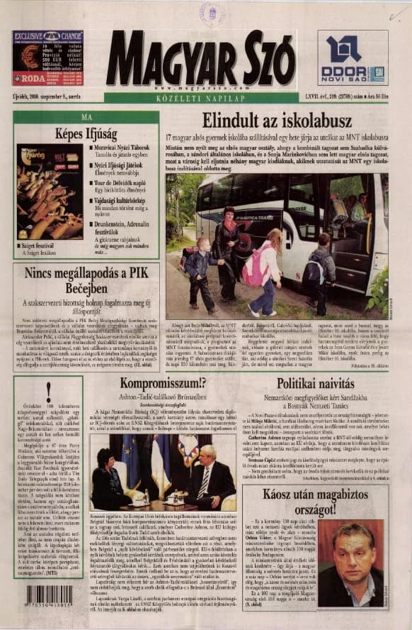 Magyar Szó, 67. évf. 2010. szeptember 8. 209. sz. 1–20. oldal