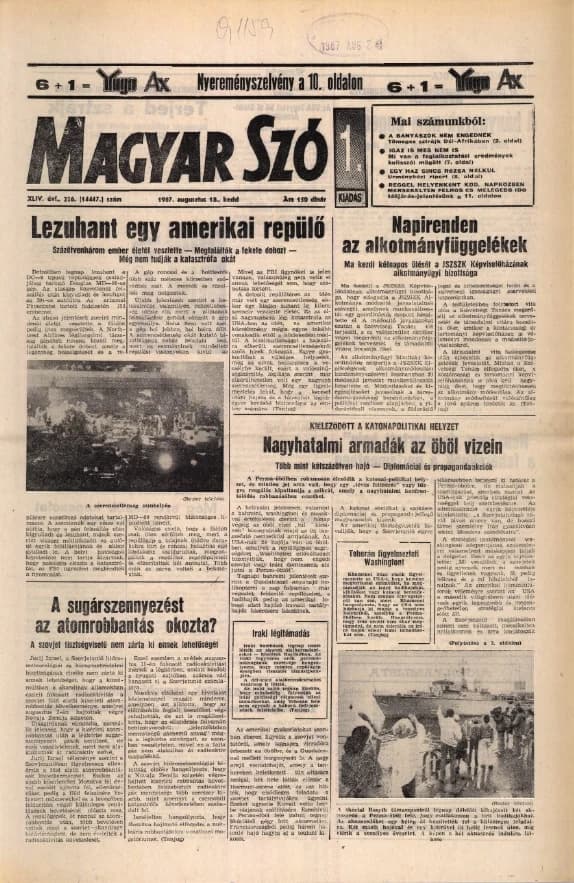 Magyar Szó, 44. évf. 1987. augusztus 18. 226. sz. 1–20. oldal