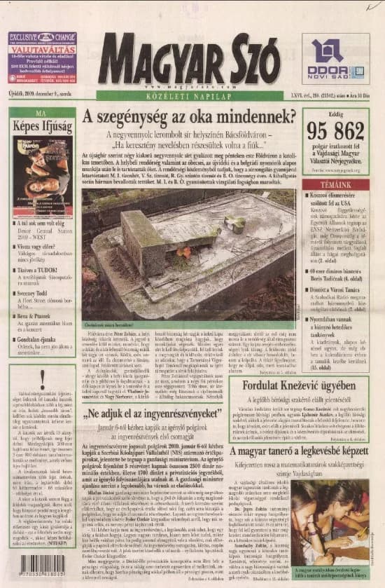 Magyar Szó, 66. évf. 2009. december 9. 288. sz. 1–20. oldal