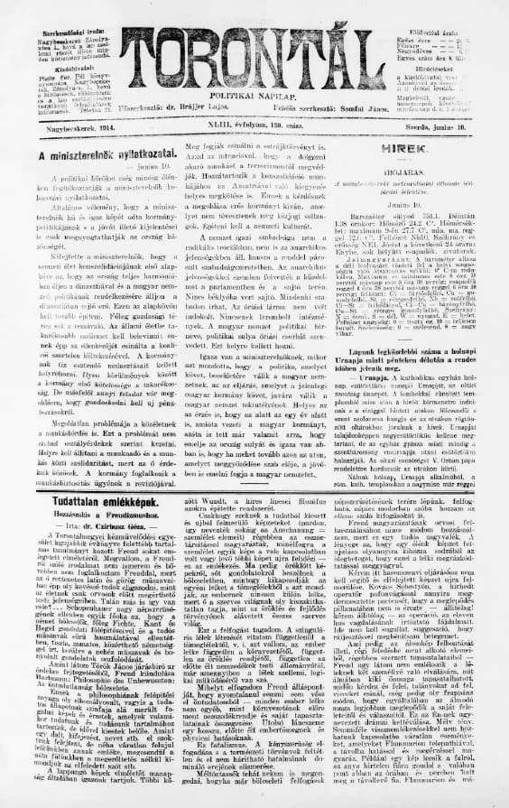 Torontál, 43. évf. 1914. június 10. 130. sz.