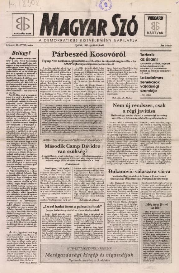 Magyar Szó, 54. évf. 1997. április 8. 82. sz. 1–16. oldal