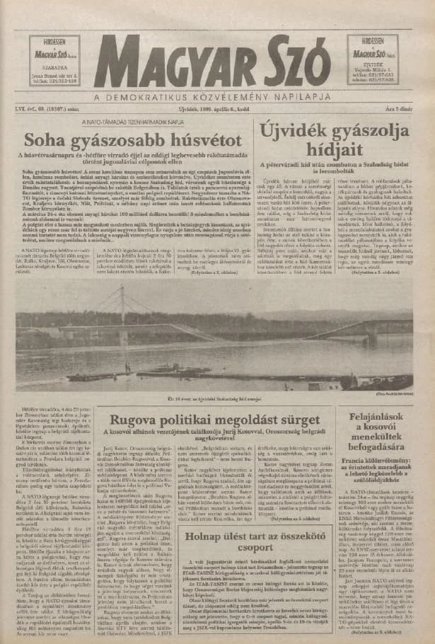 Magyar Szó, 56. évf. 1999. április 6. 69. sz. 1–8. oldal