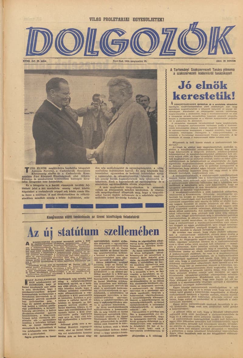 Dolgozók, 18. évf. 1964. szeptember 25. 38. sz.
