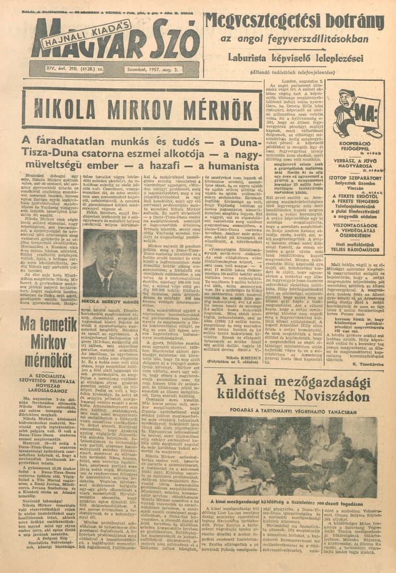 Magyar Szó, 14. évf. 1957. augusztus 3. 210. sz. 1–14. oldal