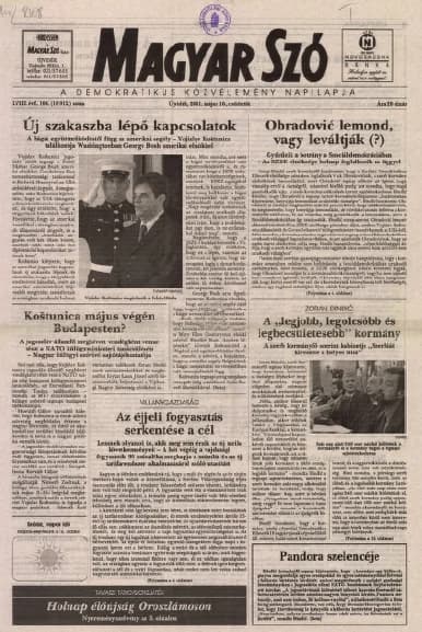 Magyar Szó, 58. évf. 2001. május 10. 109. sz. 1–16. oldal