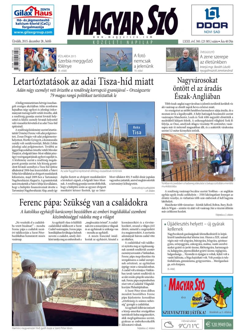 Magyar Szó, 72. évf. 2015. december 28. 300. sz. 1–20. oldal