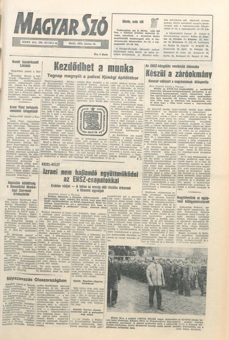 Magyar Szó, 35. évf. 1978. június 12. 159. sz. 1–8. oldal