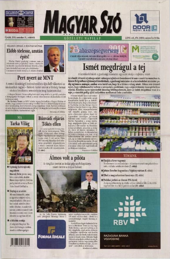 Magyar Szó, 67. évf. 2010. november 18. 270. sz. 1–20. oldal