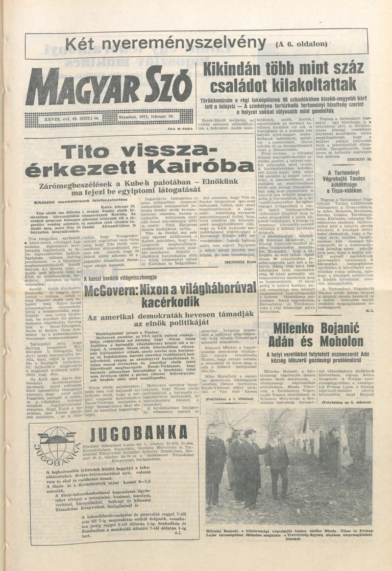 Magyar Szó, 28. évf. 1971. február 20. 49. sz. 1–20. oldal
