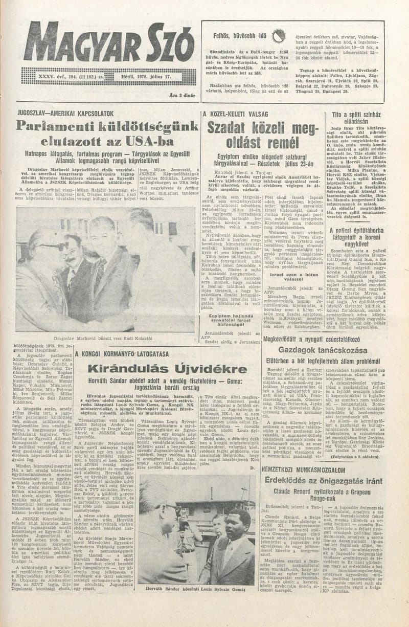 Magyar Szó, 35. évf. 1978. július 17. 194. sz. 1–8. oldal