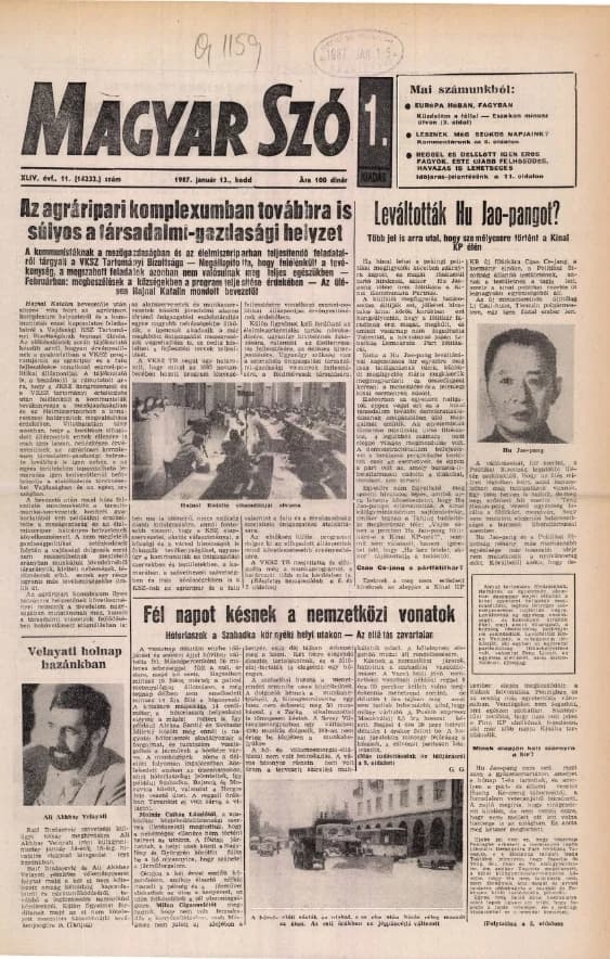 Magyar Szó, 44. évf. 1987. január 13. 11. sz. 1–20. oldal