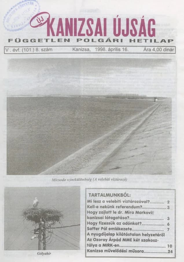 Új Kanizsai Újság, 5. évf. 1998. április 16. 8. sz.