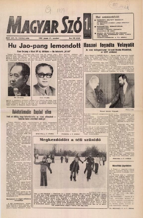 Magyar Szó, 44. évf. 1987. január 17. 15. sz. 1–24. oldal