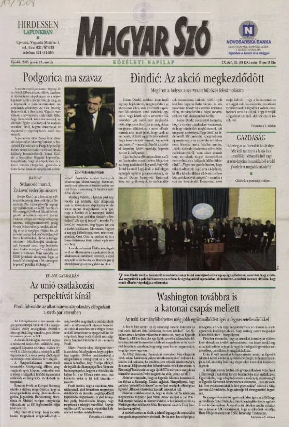 Magyar Szó, 60. évf. 2003. január 29. 23. sz. 1–16. oldal