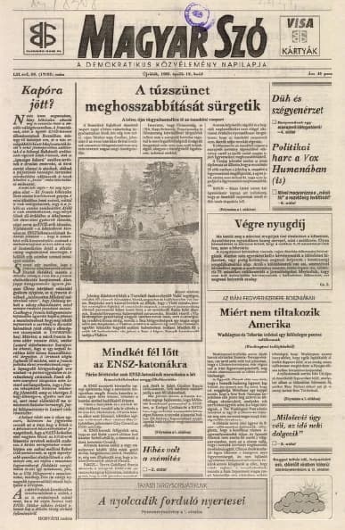 Magyar Szó, 52. évf. 1995. április 18. 89. sz. 1–16. oldal