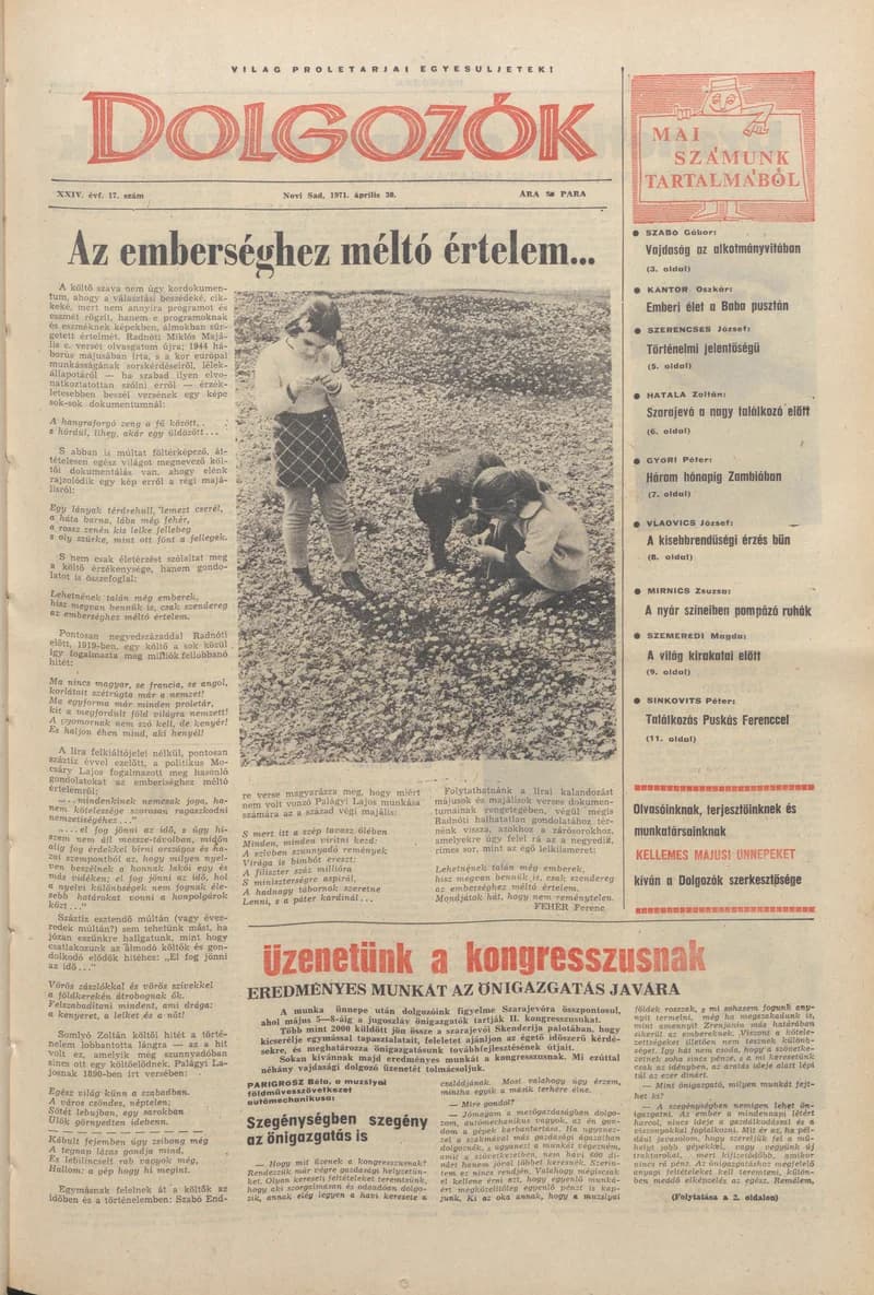 Dolgozók, 25. évf. 1971. április 30. 17. sz.