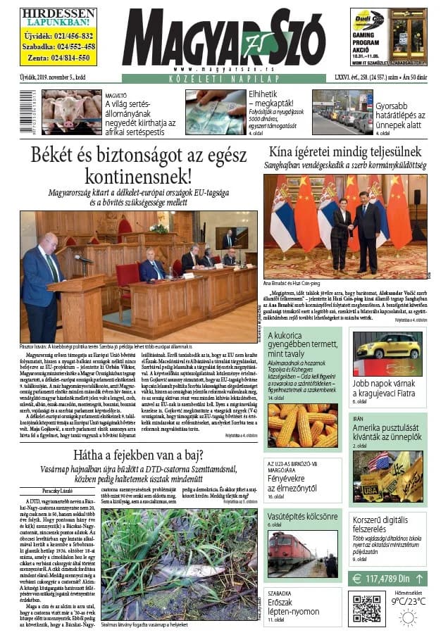 Magyar Szó, 76. évf. 2019. november 5. 258. sz. 1–20. oldal