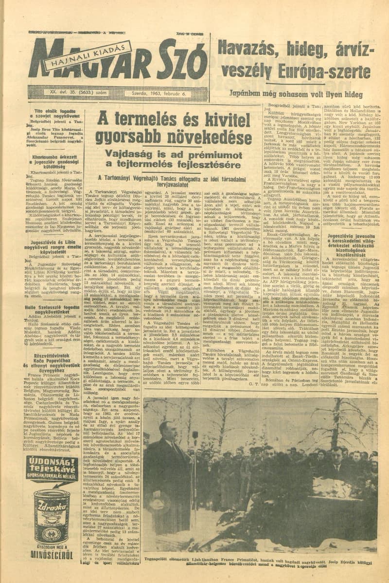 Magyar Szó, 20. évf. 1963. február 6. 35. sz. 1–14. oldal