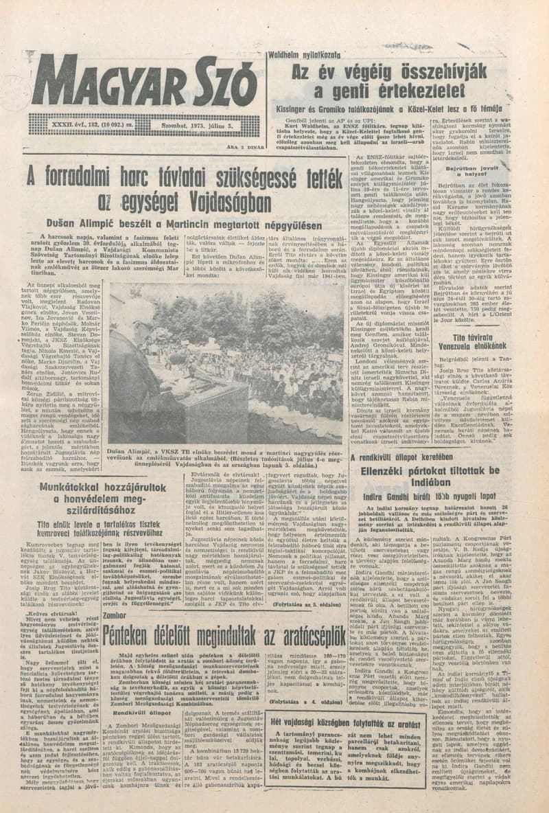 Magyar Szó, 32. évf. 1975. július 5. 182. sz.