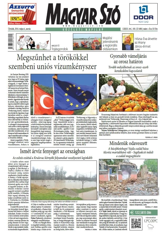 Magyar Szó, 73. évf. 2016. május 4. 100. sz. 1–16. oldal
