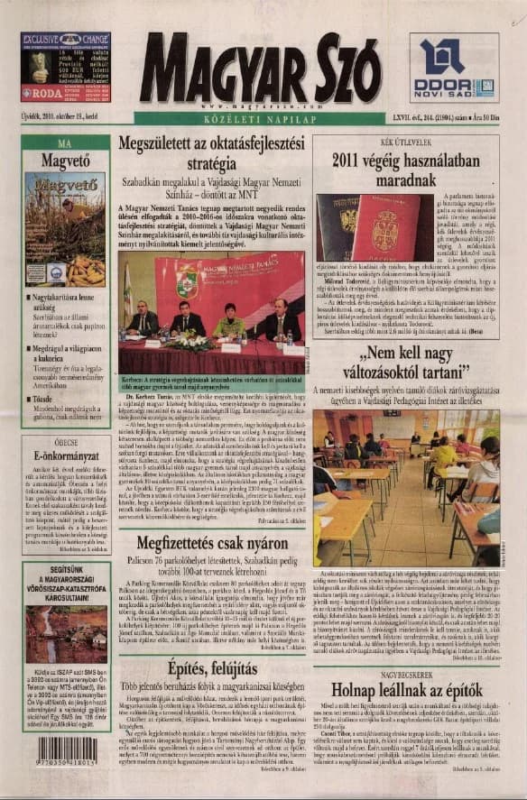 Magyar Szó, 67. évf. 2010. október 19. 244. sz. 1–20. oldal