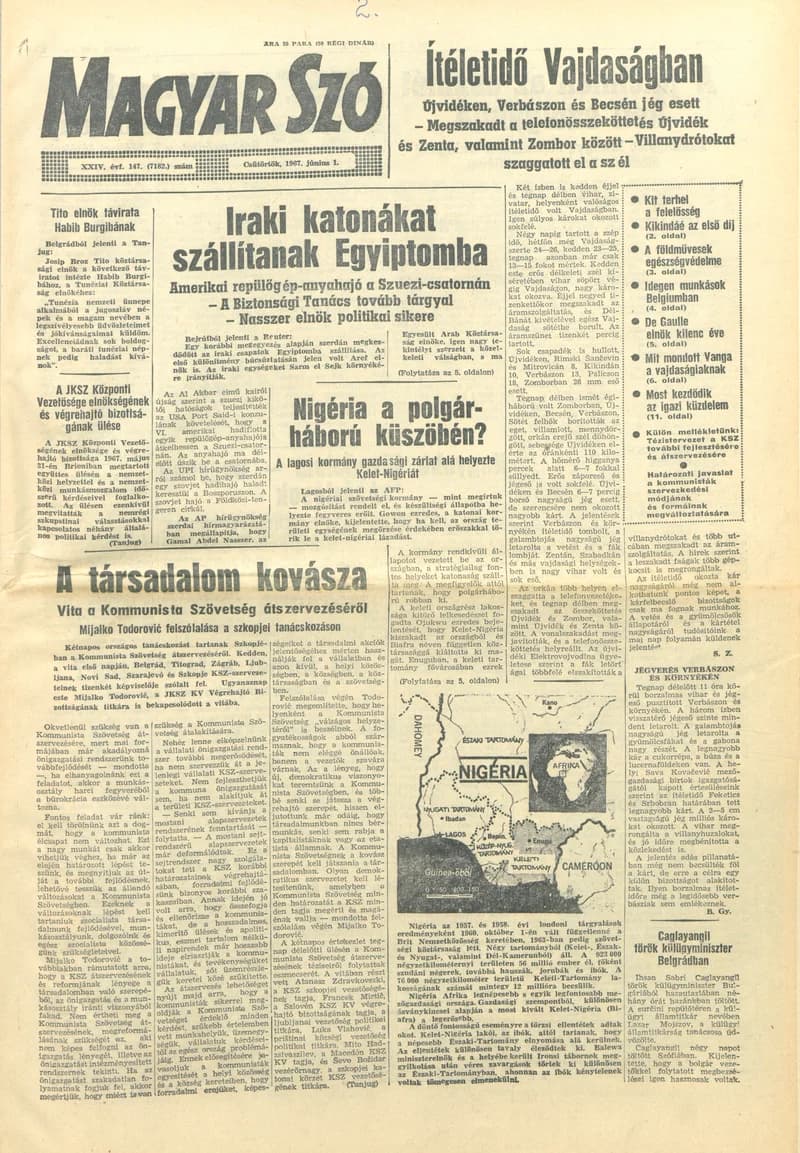 Magyar Szó, 24. évf. 1967. június 1. 147. sz. 1–12. oldal