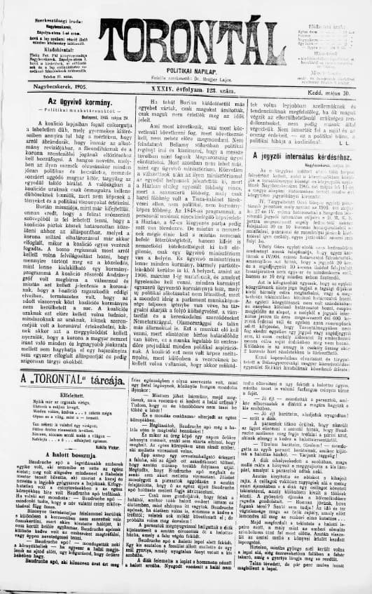 Torontál, 34. évf. 1905. május 30. 123. sz.