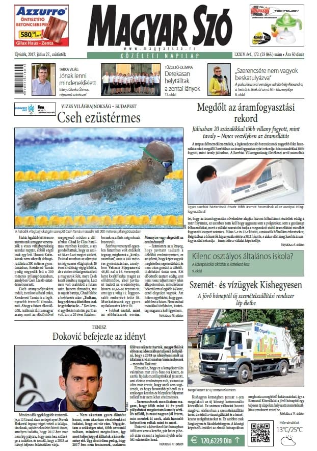 Magyar Szó, 74. évf. 2017. július 27. 172. sz. 1–20. oldal