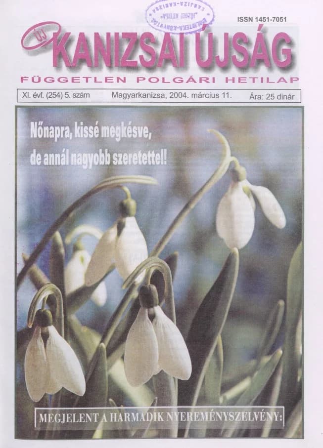 Új Kanizsai Újság, 11. évf. 2004. március 11. 5. sz.