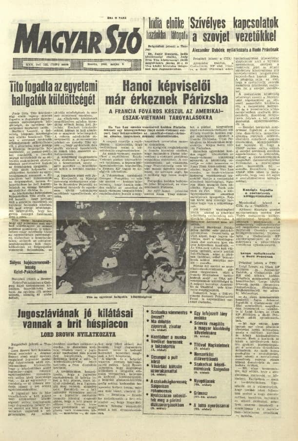 Magyar Szó, 25. évf. 1968. május 8. 125. sz. 1–16. oldal