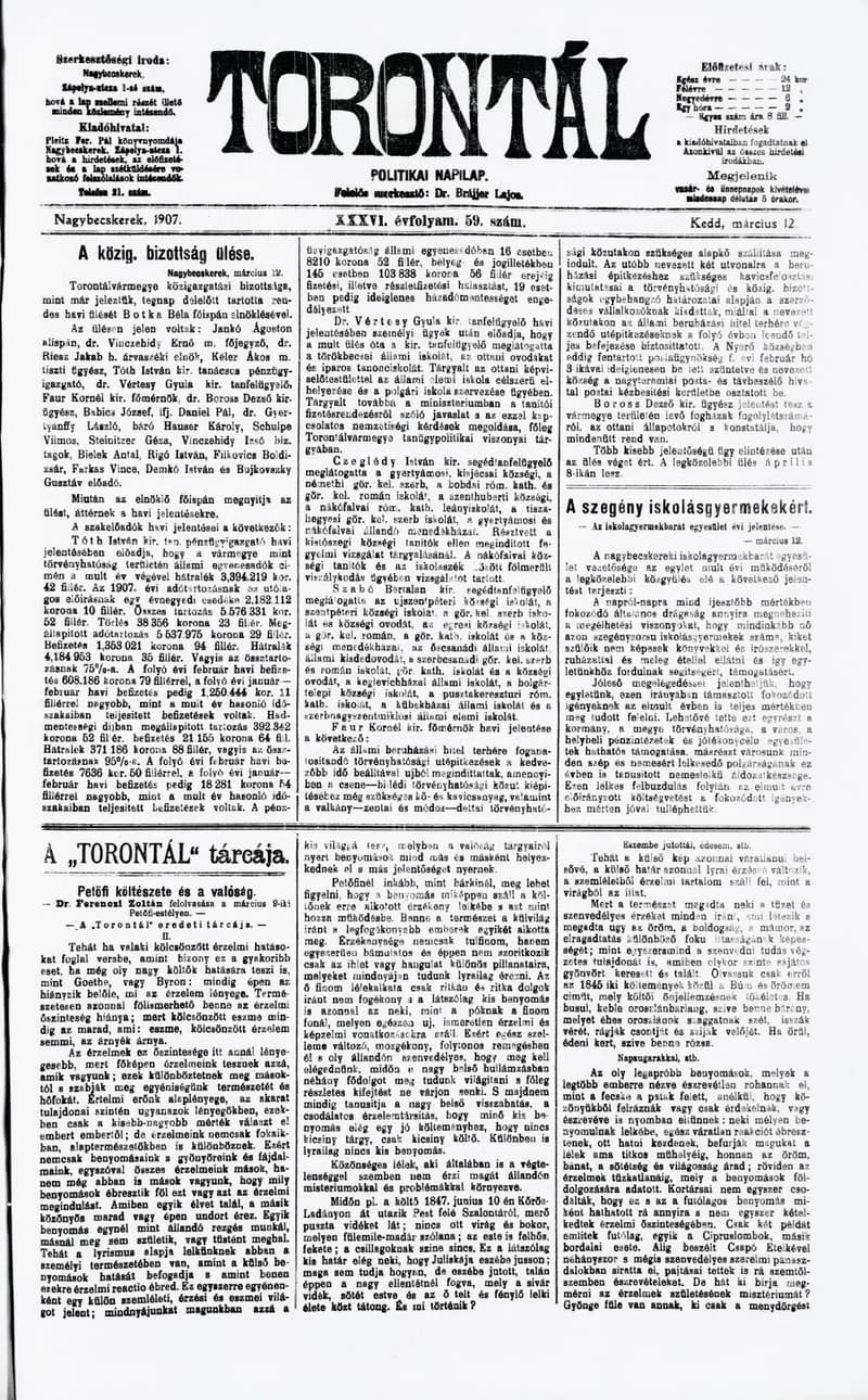 Torontál, 36. évf. 1907. március 12. 59. sz.