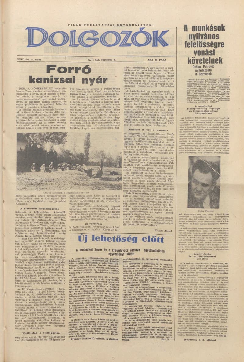 Dolgozók, 25. évf. 1971. augusztus 6. 31. sz.