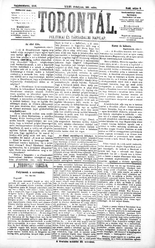 Torontál, 23. évf. 1894. május 8. 105. sz.