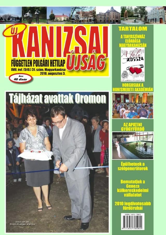 Új Kanizsai Újság, 17. évf. 2010. augusztus 3. 31. sz.