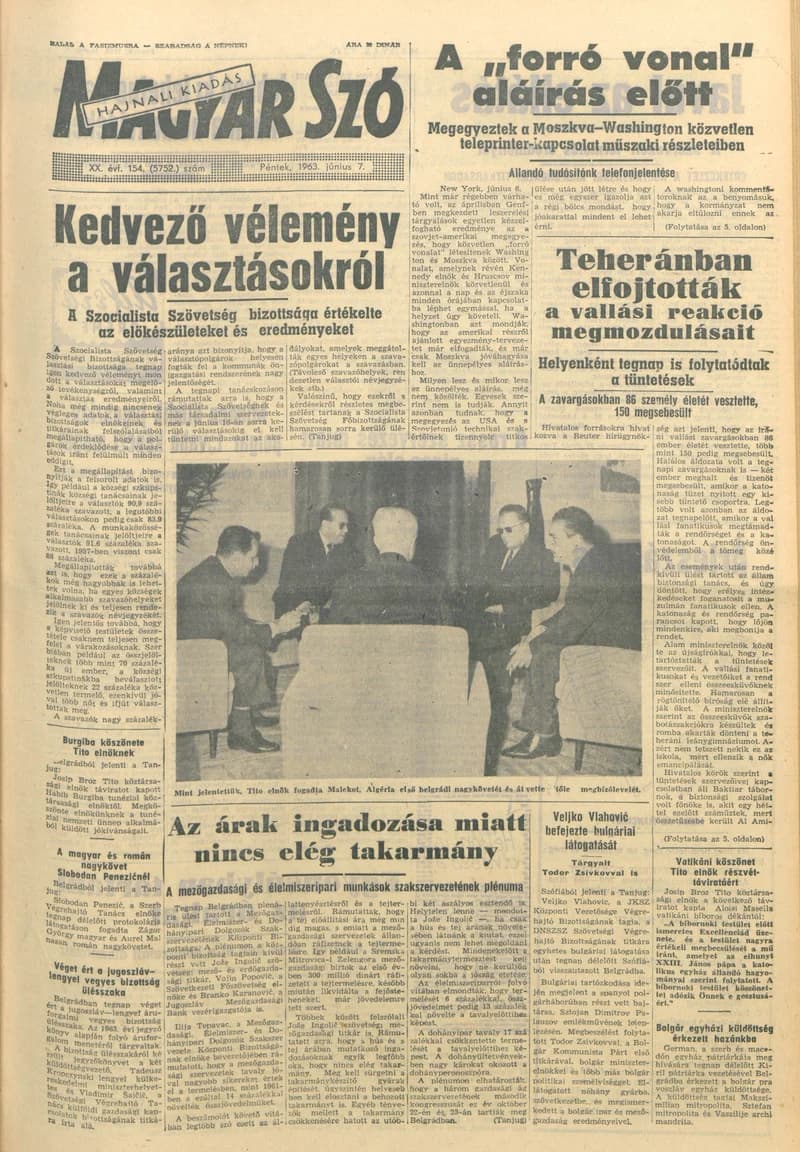 Magyar Szó, 20. évf. 1963. június 7. 154. sz. 1–14. oldal