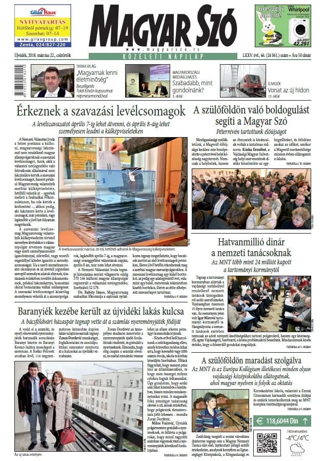 Magyar Szó, 75. évf. 2018. március 22. 66. sz. 1–20. oldal