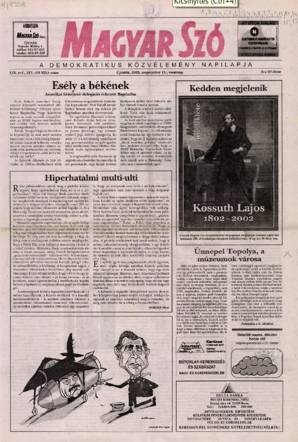 Magyar Szó, 59. évf. 2002. szeptember 15. 217. sz. 1–28. oldal