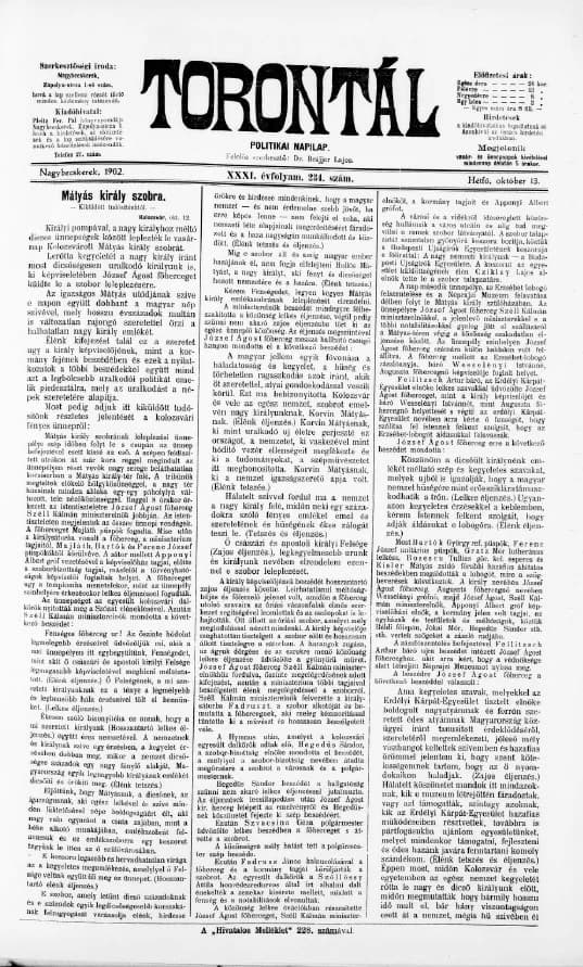 Torontál, 31. évf. 1902. október 13. 234. sz.
