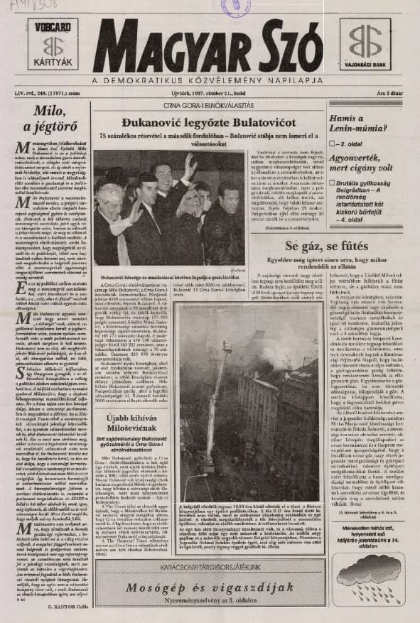 Magyar Szó, 54. évf. 1997. október 21. 248. sz. 1–16. oldal