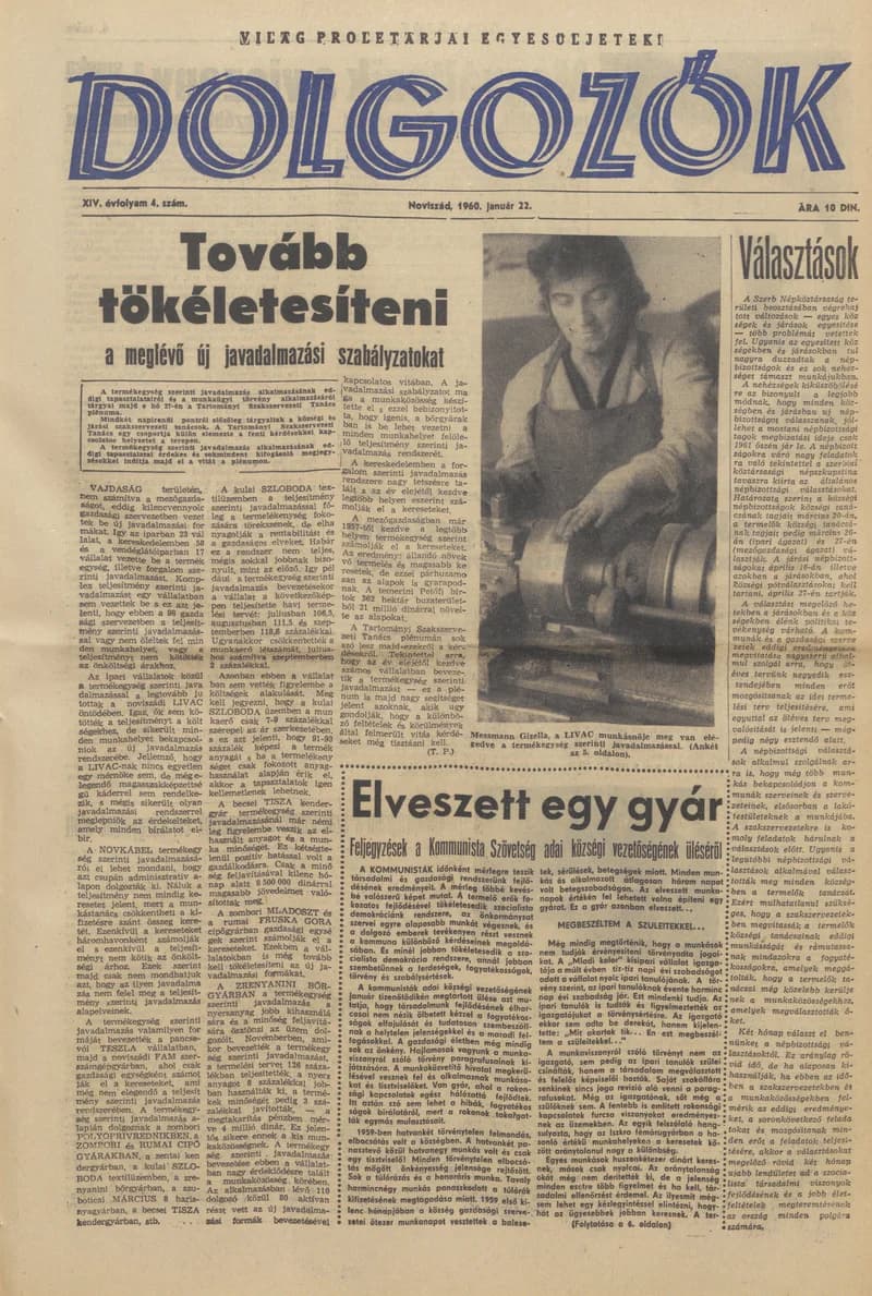 Dolgozók, 14. évf. 1960. január 22. 4. sz.