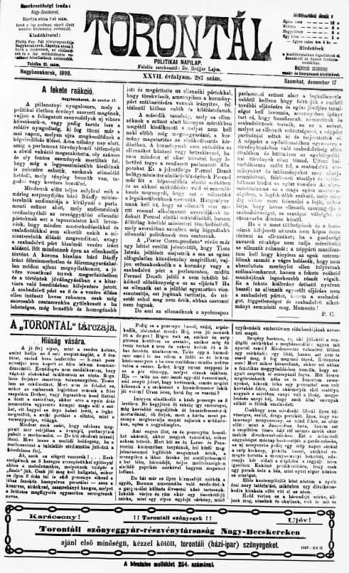 Torontál, 27. évf. 1898. december 17. 287. sz.