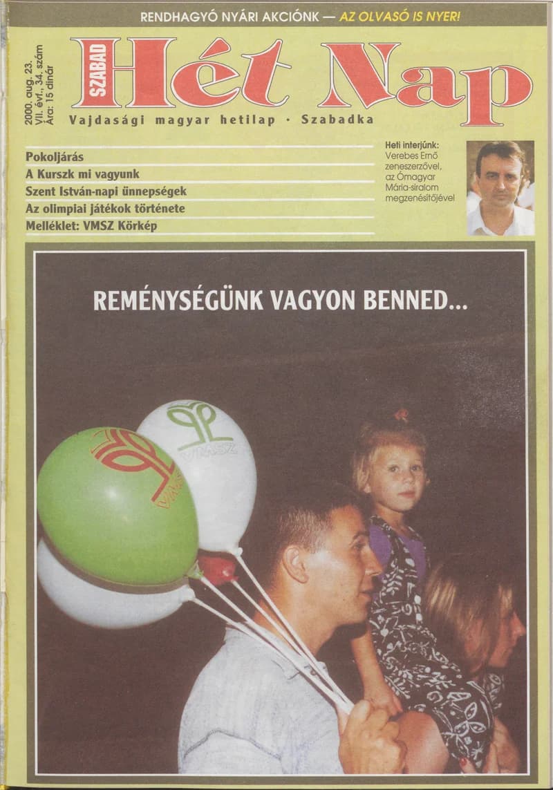 Szabad Hét Nap, 7. évf. 2000. augusztus 23. 34. sz.